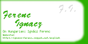 ferenc ignacz business card