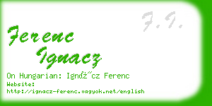 ferenc ignacz business card